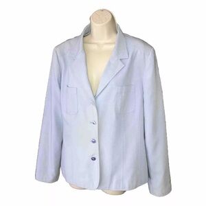 Sag Harbor Powder Blue Women’s 4 Button With Pockets Blazer Jacket Size 14